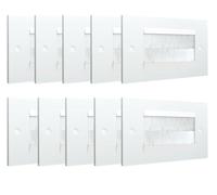rhinocables AV Cable Brush Faceplate | Double Gang White Entry Plate for HDMI, Power & Ethernet Leads | Pass-Through Cover for TVs & Projectors | Wall-Mount with Screw Fixings (White Brush, 10 Pack)