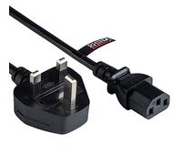 rhinocables C13 Kettle Style Extension Lead UK Plug to IEC (10m, Black)