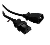 rhinocables C13 to C14 Extension Cable - IEC Kettle Lead for Extending PC, Monitor & Printer Power | Strong HO5VV-F Construction for Safe, Efficient Home & Office Mains Management (Black, 1m)