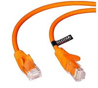 rhinocables CAT 5e Ethernet Cable, RJ45 Network Lead (0.25m, 25cm, Orange) | Snagless Cable with RJ45 Connector Lead, Ideal for Internet, Router, Modem, Smart TV, PC & Laptop