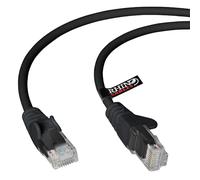 rhinocables CAT 5e High-Speed Ethernet Cable - Reliable LAN Network RJ45 Cable for Fast Internet & Data Transfer | Durable WiFi Broadband Cable for Gaming & Streaming, (15m, Black, Pack of 1)