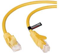 rhinocables CAT 5e High-Speed Ethernet Cable - Reliable LAN Network RJ45 Cable for Fast Internet & Data Transfer | Durable WiFi Broadband Cable for Gaming & Streaming, (50cm, Yellow, Pack of 3)