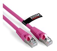 rhinocables CAT 6a Ethernet Cable | 10Gbps S/FT High-Speed & Large Bandwidth Data Transfer | Reliable LAN Network RJ45 Cable | Wi-Fi Broadband Cable for Seamless Gaming & Streaming (0.25m, Pink)