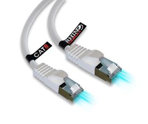 rhinocables CAT 8 15m White High-Speed Extra Long Ethernet Cable | 40Gbps, 2000Mhz - Buffer-Free Gaming, Streaming & Browsing | S/FTP Shielding For Zero Interference & Maximum Reliability (Single)