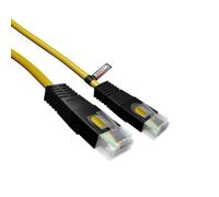 rhinocables Cat5e Crossover System Cable - RJ45 Lead for Direct Hardware Linking, PC Sync & Console Networking | Strong UTP Wire with ID Boots (Yellow, 2m)