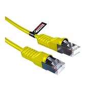 rhinocables Cat5e Ethernet Cable - Shielded Copper RJ45 FTP LAN Lead | Snagless LSZH Jacket for Indoor & Outdoor Use | High-Speed Data Transfer | 1m Length, Yellow