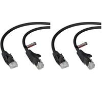 rhinocables CAT5e High-Speed Ethernet Patch Network Cable for LAN - Snagless Cable with RJ45 Connector Lead - Ideal for Internet, Router, Modem, Smart TV, PC & Laptop (5m, Black) (Pack of 2)