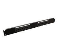 rhinocables - CAT6 Network Patch Panel | 16 Port RJ45 Ethernet Hub | Seamless Wiring & Cable Management | Fits 19-Inch Racks | T568 A&B Wiring Supported