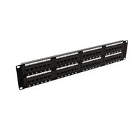 rhinocables CAT6 Network Patch Panel, 48 Port RJ45, 19 Inch Rack | 48 Port Rack Mount for 19" Racks, Supports T568 A&B Wiring, Easy Installation, CAT6, 48 Port 2U