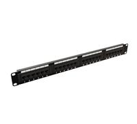 rhinocables CAT6 Network Patch Panel Rack Holder Mountable RJ45 Ethernet Hub for 19" Racks for Wiring, Cables and Network Management (24 Port)