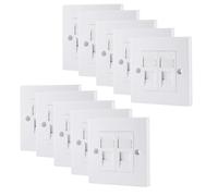 rhinocables CAT6A Ethernet Faceplate Single 1-Port/Double 2-Way RJ45 Socket Wall Plate for Ethernet Cable Networking (10, 2 Port)