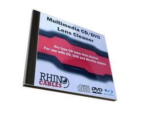 rhinocables - CD DVD Lens Cleaner | Laser Cleaning Disc Set | Optical Drive Maintenance for CD, DVD, Blu-Ray Players | Universal Compatibility | Enhance Playback Experience