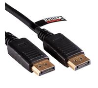 rhinocables Display Port to Displayport Cable, 0.5m - 15m Long DP to DP cable with Secure Gold-plated Locking Connector Lead for Monitor, HDTV, PC, and Graphics Card (1, 3m)