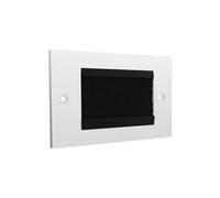 rhinocables Double Gang White Brush Faceplate | Cable Tidy Entry Cover for HDMI Management | Wall-Mounted Outlet Concealer for TV & Multimedia Wires, Includes Fixing Screws (Black Brush, 1 Pack)