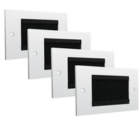 rhinocables Double Gang White Faceplate Brush Plate with Black (4)