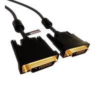 rhinocables - DVI-D Dual Link Cable | 24+1 Digital Video Lead for TV, PC, Gaming | Gold-Plated Connectors | Ferrite Core for EMI Reduction | Robust Construction, Gold, 3m
