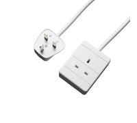 rhinocables - Extension Cord Power Cable | 13amp Single Socket | BS1363/A Compliant | Easy Installation | Flexible & Durable | Home & Office Use, White, 10m