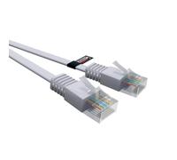 rhinocables Flat Ethernet Cat5e Network Patch Cable Slim Thin Low Profile LAN Patch Internet Lead for Xbox, PS4, Modem, Router, PC, Smart TV, Android Box 'Grey, 2m'