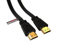 rhinocables - Flat HDMI 1.4 Cable | Supports Fire Stick 4K & Kindle Fire | Gold Contacts for Reliable Connection | Ideal for Gaming & Home Theatre | 90-Degree Adapter Compatible, Gold, 3m