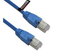 rhinocables Full Copper CAT6 Internet Cable - Shielded Short RJ45 Lead for High-Speed LAN, IPTV, Consoles & WiFi Routers | PoE-Enabled Patch Wire for Reliable Connectivity (Blue, 3m)