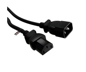 rhinocables IEC Kettle Lead Extension - Cord with C13 to C14 Connectors | PC Power Cable for Monitors, Computers, Printers & More | Durable Connector Lead for Plug, Home & Office Use (Black, 50cm)