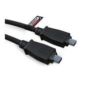 rhinocables IEEE 1394A 4-Pin FireWire Cable - High-Speed 400 Mbps DV Transfer Lead for Camcorders, Mini DV Devices & Capture Cards | Shielded, Driver-Free Plug & Play for Windows/macOS/Linux (3m)