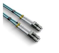 rhinocables LC to LC OM4 Multi-Mode Fibre Cable - 50/125µm Duplex Patch Lead with LSZH Jacket | High-Speed 3500/4700MHz Bandwidth, Low-Loss UPC Connectors | For SFP Transceivers & Fibre Networks (2m)