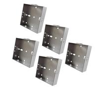 rhinocables Metal 1 Gang Single Socket Back Box, Single Pattress Box Mount, Flush Mount (5 Pack, 16mm)