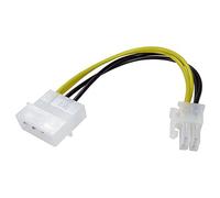 rhinocables Molex LP4 Power Adapter Cable 5.25in PSU Lead Various End Connectors for Power HDD, SSD, DVD RW, Hard Drive (Molex to 4 Pin)