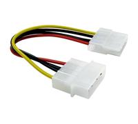 rhinocables Molex LP4 Power Adapter Cable, Molex Power Extension | 5.25in PSU Lead for HDD, SSD, DVD RW, PC Cable Extensions, Molex Power Extension, Easy Installation, Molex Extension