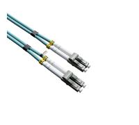 rhinocables OM4 Aqua Fibre Patch Cable - LC - LC 50/125µm Duplex Optical Lead with LSZH Low-Smoke Jacket | 850nm / 1300nm Transmission, ≤0.30dB Loss | Ideal for 1G / 10G Ethernet & Data Centres (3m)