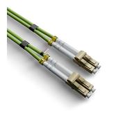 rhinocables OM5 LC Fibre Optic Cable | 50/125µm Wideband Multi-Mode | Lime LSZH Jacket for Safety | 850-953nm Wavelength | Optical Lead for Network Transceivers, SFP Modules & Ethernet Devices (1m)