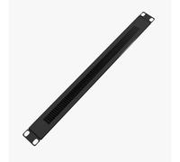 rhinocables Patch Panel Brush Plate Mountable 1U Network Bar (Black) | Network Management & Cord Organiser for Cable Management