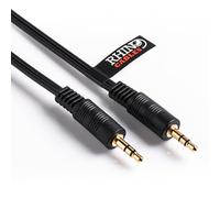 rhinocables Premium 3.5mm Aux Lead | Gold-Plated Stereo Jack Cable for Smartphones, Tablets, Car Systems & Hi-Fi Speakers | Compact, Durable Shielded Wire for Crisp, Balanced Sound (15m)