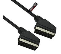rhinocables Premium SCART AV Cable - Gold-Plated 21-Pin Connector Lead for VCR, DVD, CRT/LCD TVs, Android & SKY Boxes | Shielded Design for Low-Noise RGB & Composite Video Quality (3m)