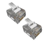 rhinocables - RJ11 Crimp Plugs | Enhance Home & Office Communication | Gold Pin Conductivity | Easy DIY Installation | Versatile Use | Unshielded for Standard Applications, 2 Pack