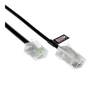 rhinocables RJ11 to RJ45 Cable - Ethernet Patch Network Lead | Reliable Router & Modem Connectivity | ADSL, VoIP, Fax & Phone Compatible | Multiple Lengths & Colours Available (15m,Black)