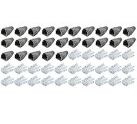 rhinocables RJ45 Cat5e Ends & Boots Crimp Plug End for NETWORK Cable make your own ethernet lead Boots & Ends 50 Pack (25 of each)