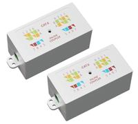 rhinocables RJ45 Inline Network Joiner | Cat 6 Gigabit Punchdown Krone Coupler for Solid LAN Cables | Colour-Coded IDC Termination Box for Tidy Internal Extensions & Cable Routing, White (Pack of 2)