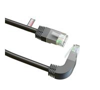 rhinocables RJ45 Network Cable Straight to Right Angle DOWN 90 Degree CAT5e Ethernet Network Lead (2m)