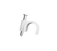 rhinocables Round Cable Clips 100 Pack Cable Management Clamps Wall Tidy Clips 4mm, 5mm, 6mm, 7mm, 8mm Wire for Ethernet, Telephone, TV and other cables (White, 6mm)