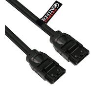 rhinocables - SATA 3 Cables | 6Gbps Data Transfer | Locking Latch | 90cm Length | Compatible with HDD & SSD | Black Design, SATA 3 Straight to Straight, 90cm