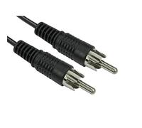 rhinocables - Single RCA Phono Audio Cable | Nickel Connectors for Amplifier, DVD, HiFi, Speaker | Mono or Stereo Use | Black, 1.2m