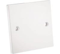 rhinocables Single Socket Blanking Plate - Plug Covers, UK | Waterproof Light Switch Cover | Electric Wall Fitting | Blank Cover Plate for Unused Outlet | White with Screws (Pack of 1)