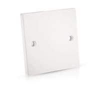 rhinocables Single Socket Blanking Plate - Plug Covers, UK | Waterproof Light Switch Plate | Electric Wall Fitting | Blank Concealer for Unused Outlet | White with Screws (Pack of 1)