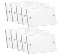 rhinocables Single Socket Cover Plate - White Waterproof Blanking Plate for Plug, UK & Light Switch Boxes | Impact-Resistant Wall Fitting with Screws for Clean Home & Workspace Wiring (Pack of 10)