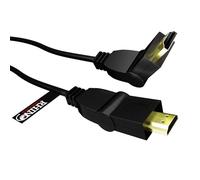 rhinocables Swivel HDMI cable 180 degrees Right Angle or Straight Connector High Speed HD Video with Ethernet for HDTV, DVD, Blu-Ray, Gaming, PC, Laptop, Projectors, Sky, TV Box (1m)