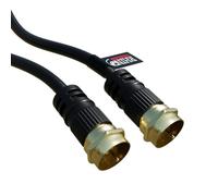 rhinocables TV Aerial Cable - F Plug Male to Male Coaxial Ariel Lead with Secure Connections | RG6 Antenna Cable for TV, Sky Box, Freeview & Home Cinema Systems | Durable Black Coax Wire (3m)