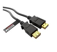 rhinocables USB 2.0 Cable, USB Extension Cable Lead Wire, A USB to A USB, Black Extender & Gold Connectors, Male to Female Socket - Suitable for Home and Office Use (1.8m)
