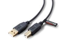 rhinocables USB 2.0 Printer Cable | Gold Connectors, High-Speed 480 Mbps Data Transfer | Multi-Shielded A-Male to B-Male | Universal Compatibility for Printers & External Hard Drives (1m,Black)